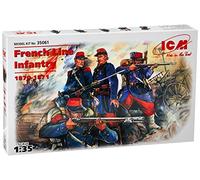 ICM- Ejército 1:35 - Infantería de línea Francesa (1870-1871) 4 Higos, Color Negro (M35061)