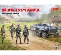 Sd.Kfz.251/1 Ausf.A Con Infantería Alemana 1:35 Kit De Modelo De Plástico ICM
