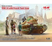 ICM 35338 - 1 :3 5 Fcm 36 Con Francés Tripulación de Tanque - Nuevo