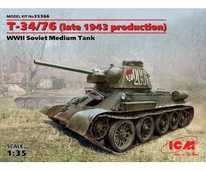 ICM 35366 1/35 T-34/76 (Late 1943 Production ), WWII Soviet Medium Tank (100 %
