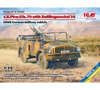 Maqueta De Coche S.E.PKW Kfz.70 Con Zwillingssockel 36 WWII Alemán Militar Ve