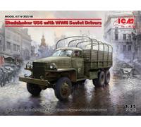 Studebaker US6 Con WWII Soviet Drivers 1 :3 5 Plástico Modelo Kit Icm
