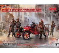 Modelo T 1914 Fire Camión Con Crew 1 :3 5 Plástico Modelo Kit Icm