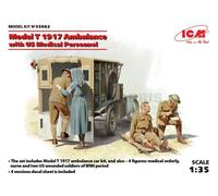 ICM ICM35662 35662 Kit Modelo T 1917 Ambulancia con Personal médico Estadounidense 1:35 Pers, Negro