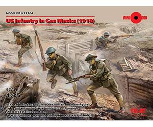 ICM 35704 US Infantry in Gas Masks(1918) 4 Figuras