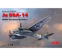 ICM 88 A-14, 1:48-Ju 88A-14, Bombardero Alemán Segunda Guerra Mundial, Color Negro. (ICM48234)