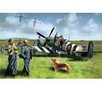 ICM 48801 - 1:48 Spitfire Mk Ix Con Raf Pilotos / Ground Tripulación - Nuevo