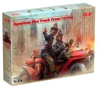 ICM- Firefighters American Fire Truck Crew(1910s) 2 Figures, Color Negro (ICM24006)