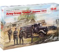 ICM Grupo de ejércitos a escala 1/35 "Center (verano de 1941) (Kfz.1, Typ L3000S, infantería alemana (4 figuras), conductores alemanes (4 figuras)) - Kit de modelo de plástico de figura de acción #