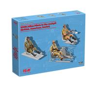 WWII Allies Pilots IN The Cockpit British, American, Soviet 1 :3 2 Plástico Kit