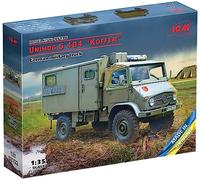 ICM ICM35136 1:35-Unimog S 404 con Cuerpo de Caja, Kit de Modelo de camión Militar alemán