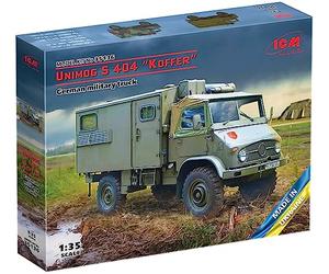 ICM ICM35136 1:35-Unimog S 404 con Cuerpo de Caja, Kit de Modelo de camión Militar alemán