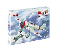Icm- Ki Nakashima 27b 97 Fighter Airplane, Ootai Type Ki-27 Modelo de plástico, Color Moldeado, S (ICM72202)