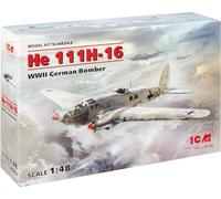 ICM Maqueta de Bombardero alemán WWII He 111H-16, Color Gris, Mittel (48263)