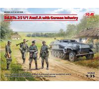 Sd.Kfz.251/1 Ausf.A Con Infantería Alemana 1:35 Kit De Modelo De Plástico ICM