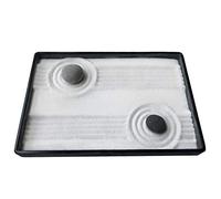 ICNBUYS Mini Zen Garden Desk con rastrillo Libre bambú Pluma empujando Arena Zen jardín Dibujo Guild Pluma y Piedras de río seleccionado Bien Lleno Bandeja de Regalo Dimensiones 10 x 7 Pulgadas