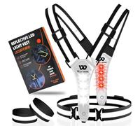 ICOCOPRO Chaleco Reflectante LED para Bicicleta, Chaleco Reflectante, Chaleco para Correr, Chaleco Luminoso para Mujer y Hombre, niños, Reflectantes, Chaleco de Seguridad (Black)