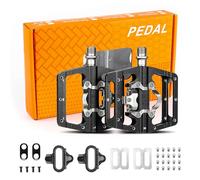 ICOCOPRO Pedali per bicicletta, pedali SPD antiscivolo in alluminio CNC a doppia funzione per bicicletta, set di pedali per bicicletta Senza Clip per BMX MTB Trekking Mountain Bike bici da Corsa