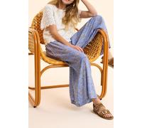ICode Blue Wide-leg Trousers, Paisley Floral Print Blue Ceruleum Talla: 34 | Pantalones Outlet | Mujer | Azul