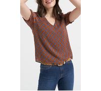 ICode Camel Top With Blue Flower Print Talla: XL | Blusas Outlet | Mujer | Azul