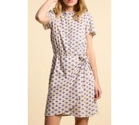 ICode Off-white Dress With Blue Petal Print Talla: 38 | Mini Vestidos Outlet | Mujer | Azul