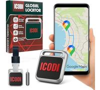 ICODI Localizador Global para Coche sin Tarjeta SIM sin Límite de Distancia sin Suscripción Google MAPS Integrado Android e iOS 1 Año de Batería Rastreador Bluetooth Moto,Niños,Ancianos y Objetos