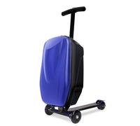 Icoget Maleta para patinete infantil 2 en 1 de viaje, maleta plegable de mano con 3 ruedas, color azul