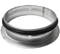 ICollar Intelmann para tubos DN 80, 100, 125, 150, 160, 180, 200, 250, 300, 315 mm fabricado en acero galvanizado, conducto espiral, tubo de ventilación; Collar con junta de doble labio EPDM.