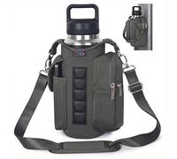 icolor Bolsa magnética para Gimnasio,Botella de Agua Deportiva magnética,Bolsa Cruzada con Compartimentos para teléfono móvil para,Soporte magnético para Botellas con Correa para el (Gris)