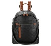 ICOLRAE Mochila de piel auténtica para mujer, acolchada, de piel suave, multifuncional, elegante, mochila de día, Negro-124