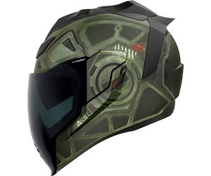Icon Airflite Blockchain, casco integral M male Mate Verde/Negro
