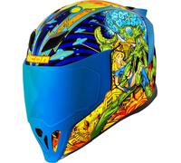 Icon Airflite Bugoid Blitz Casco, azul-amarillo, tamaño XL para Hombres