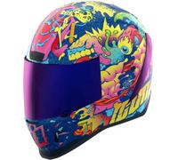 Icon Airform MIPS Scatterbrain, casco integral M female Amarillo/Azul/Fucsia