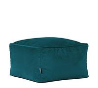 Icon Amara Puff Reposapies, Suaves y Cómodos Tela de Terciopelo, Escabel con Relleno, Puff Salon, Taburete, Reposapies Salon, Mueble Dormitorio, Verde Azulado