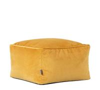 Icon Amara Puff Reposapies, Suaves y Cómodos Tela de Terciopelo, Escabel con Relleno, Puff Salon, Taburete, Reposapies Salon, Mueble Dormitorio, Amarillo