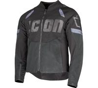 Icon Contra 3 Chaqueta textil para motocicletas, negro-gris, tamaño 2XL para Hombres