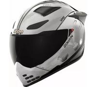 Icon Domain Future Proof Casco, negro-plata, tamaño L para Hombres