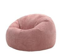 Icon Kingston Puff, Suaves y Cómodos Tela de Pana, Puff con Relleno Includio, Butaca Dormitorio, Butaca de Salon, Mueble Ideal para Salón y Dormitorio, Rosa