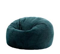 Icon Kingston Puff, Suaves y Cómodos Tela de Pana, Puff con Relleno Includio, Butaca Dormitorio, Butaca de Salon, Mueble Ideal para Salón y Dormitorio, Verde Azulado