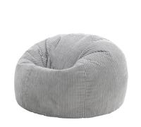 Icon Kingston Puff, Suaves y Cómodos Tela de Pana, Puff con Relleno Includio, Butaca Dormitorio, Butaca de Salon, Mueble Ideal para Salón y Dormitorio, Gris