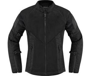 Icon Mesh AF 2023 Chaqueta textil de motocicleta para damas, negro, Talla XXL