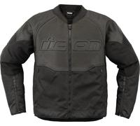 Icon Overlord3 Chaqueta perforada de cuero / textil para motocicletas, negro, tamaño 2XL para Hombres