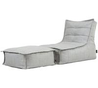 Icon Puf chaise longue y reposapiés gris para interior y exterior