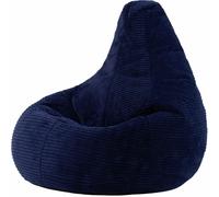 Icon Puf con respaldo inclinado de pana azul marino