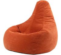 Icon Puf con respaldo inclinado de pana naranja terracota