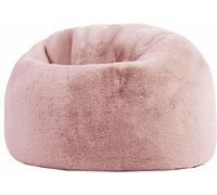 Icon Puf infantil clásico de piel sintética de conejo rosa