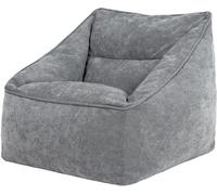 Icon Puf sillón de tejido chenilla texturado gris
