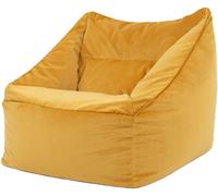 Icon Puf sillón de terciopelo amarillo ocre