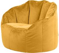 Icon Puf sillón de terciopelo amarillo ocre