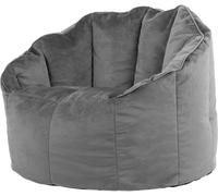 Icon Puf sillón de terciopelo gris antracita